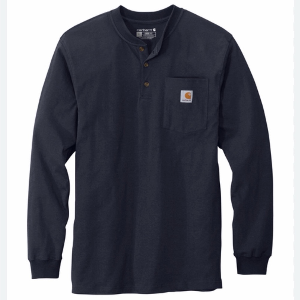 Carhartt Men's Navy Long Sleeve Henley Shirt